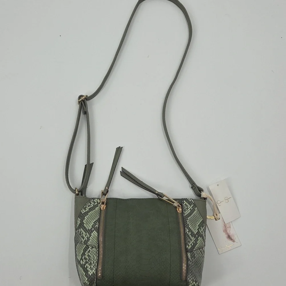 Jessica Simpson Olive Crossbody Bag with Snakeskin Detail NWT